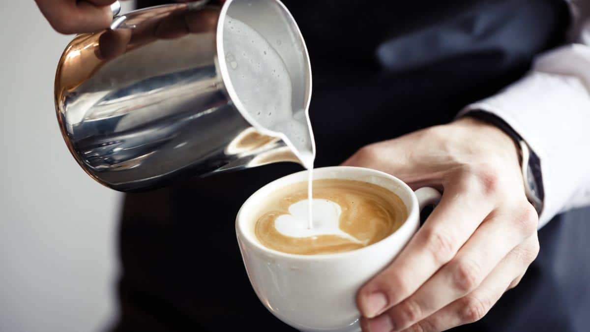 Fancy Coffees: person pouring a fancy coffee.