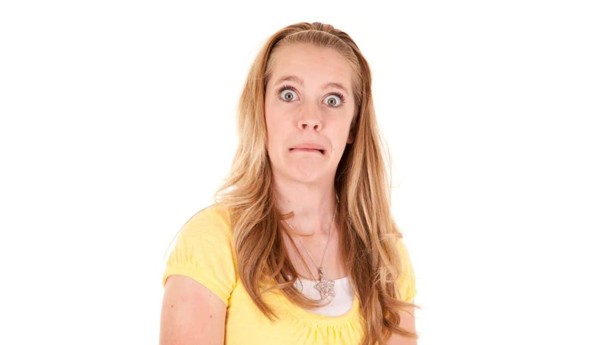 Woman looking surprised and shocked